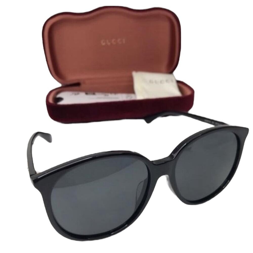 Gucci GG0261SA 001 Black  Round Sunglasses - Picture 2 of 9